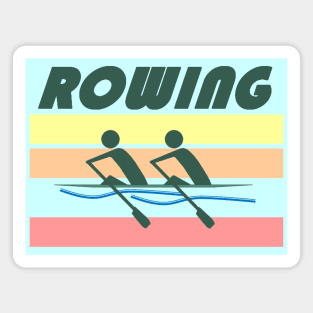 Sculling Double Rowing - Color No Border Magnet